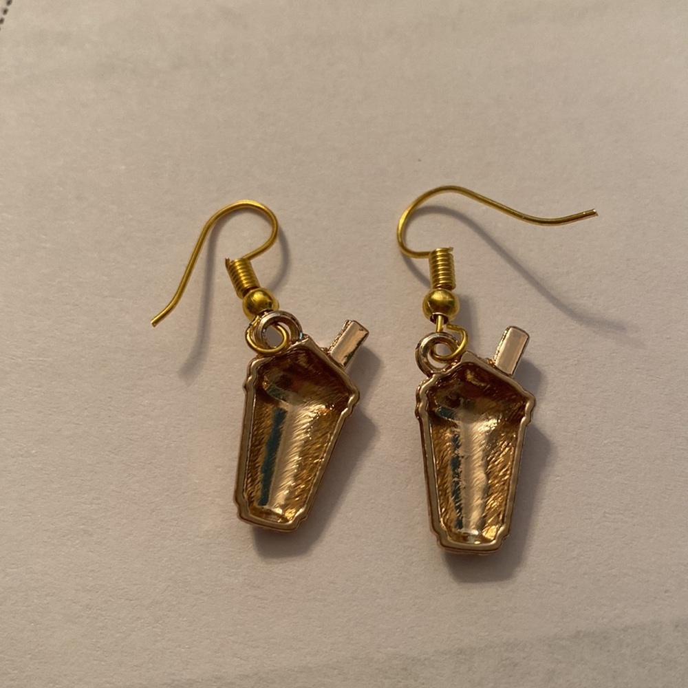 Coffee dangle earrings - Picture 3 of 4